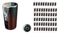 Tube Chrome Lug Nut Thread-on Covers for  M22x1.5 Stud of Semi-Trucks