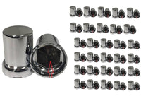 Flat-top Chrome Lug Nut Snap-on Covers for  M22x1.5 Stud of Semi-Trucks