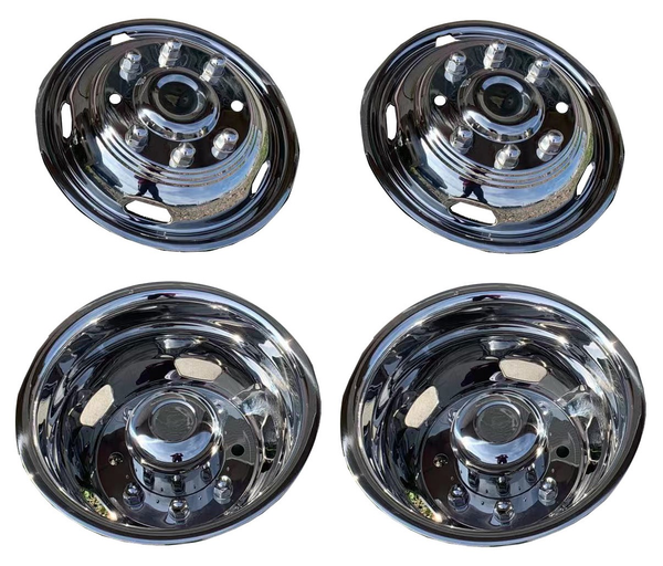 2011-2020 CHEVY Silverado/GMC Sierra 3500 DRW 17 Inch Stainless Steel Hubcaps/Simulators Set Chrome